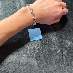 Diamonique Bezel Set Tennis Bracelet 4.00ct tw Sterling Silver New In Box QVC